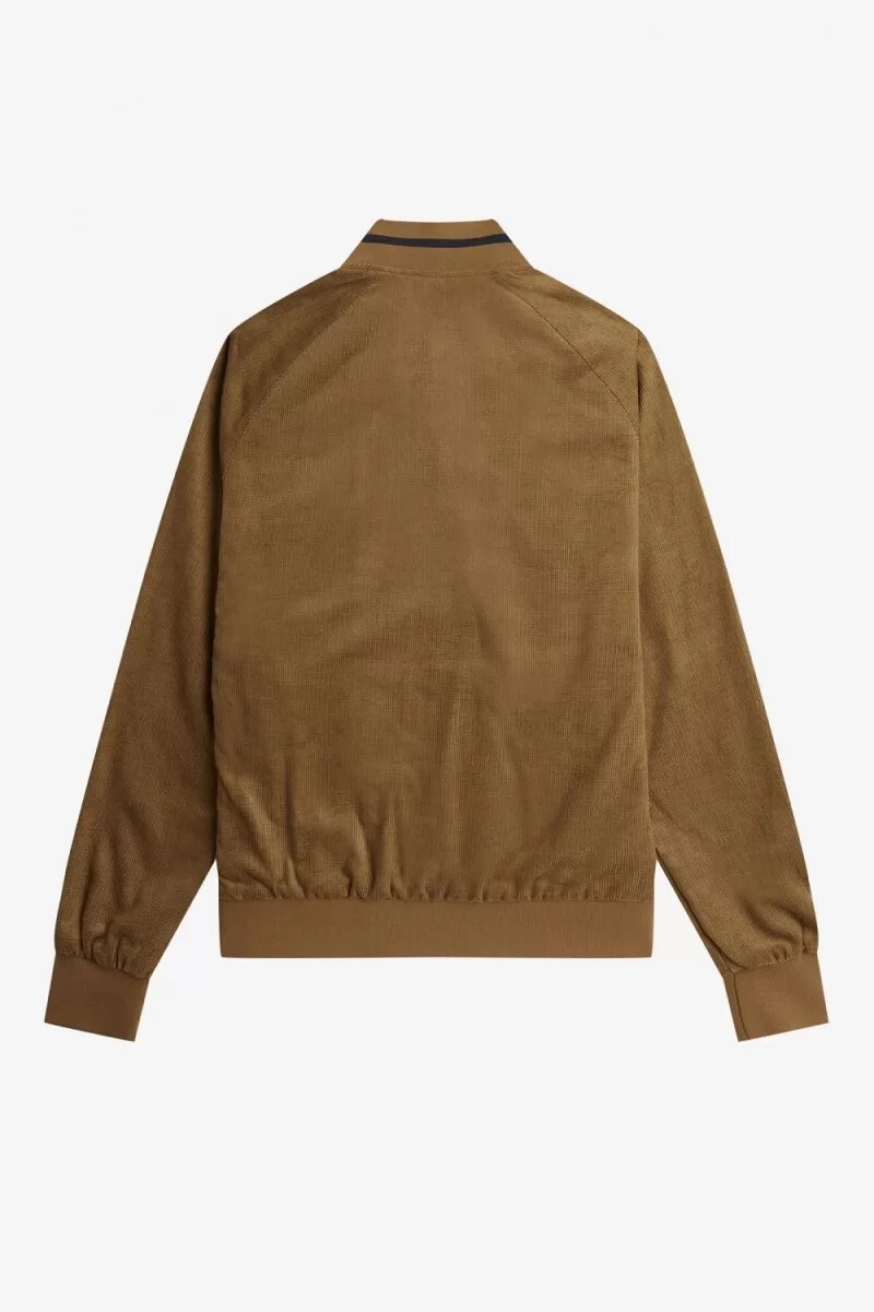 fred perry waffle cord tennis bomber da uomo marrone