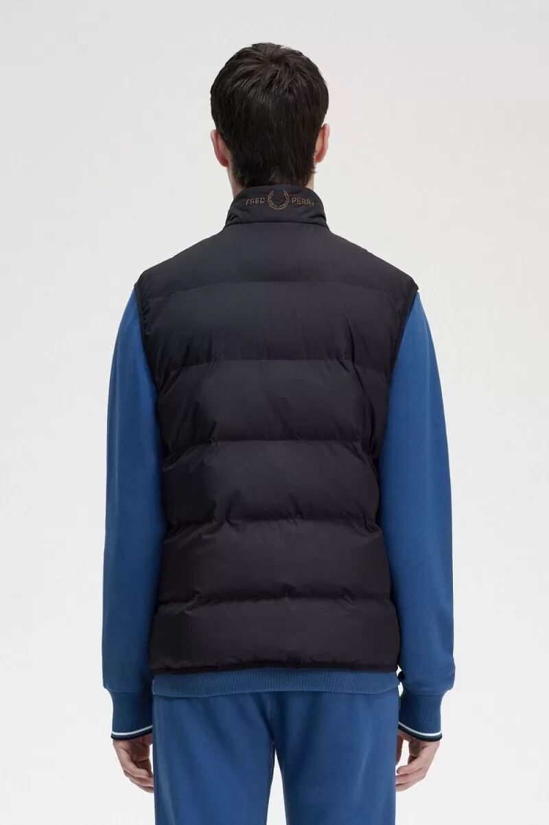 fred perry insulated gilet da uomo nero