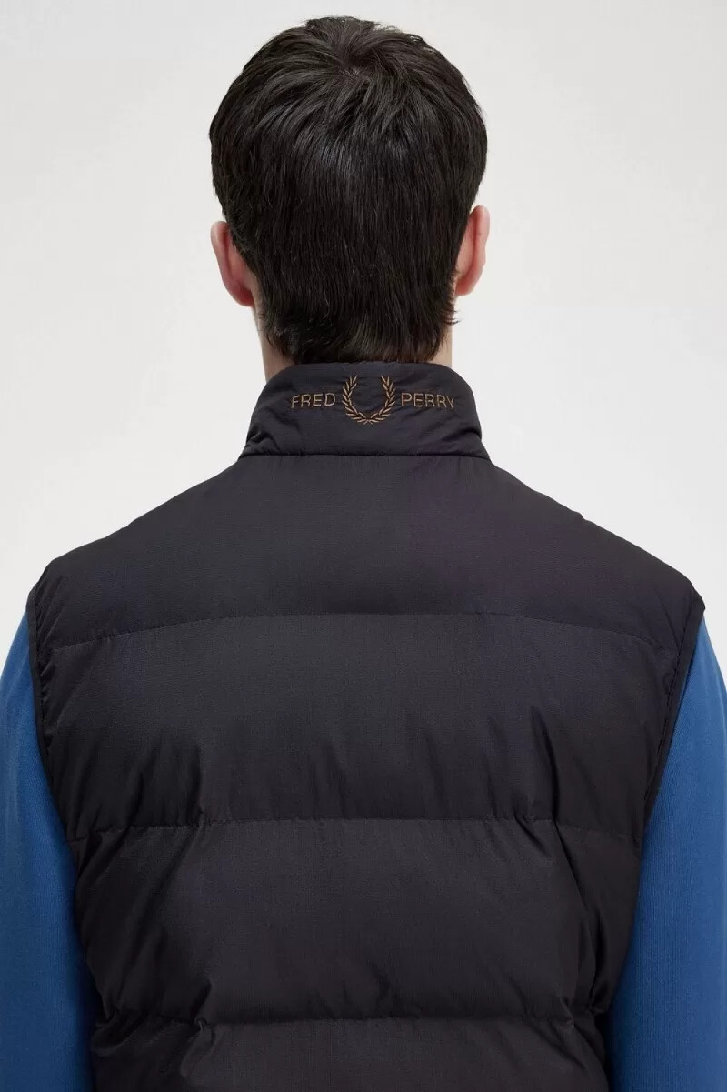 fred perry insulated gilet da uomo nero