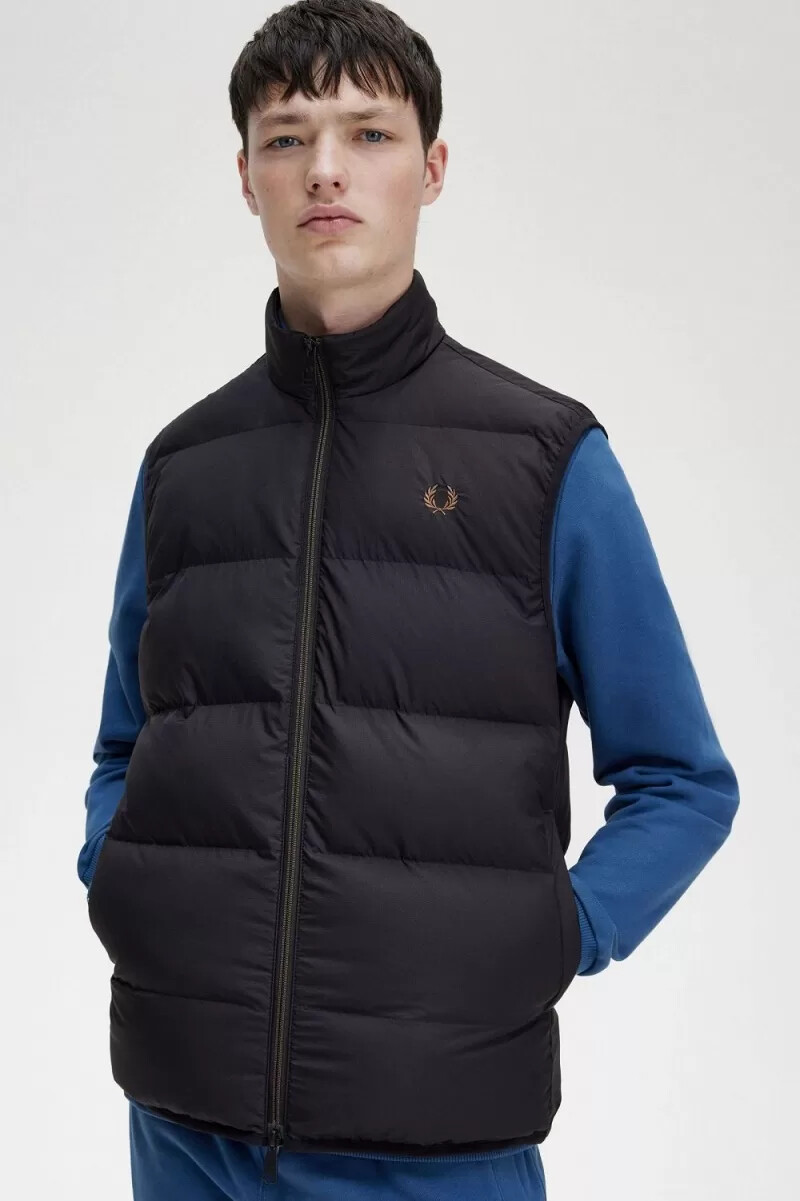 fred perry insulated gilet da uomo nero