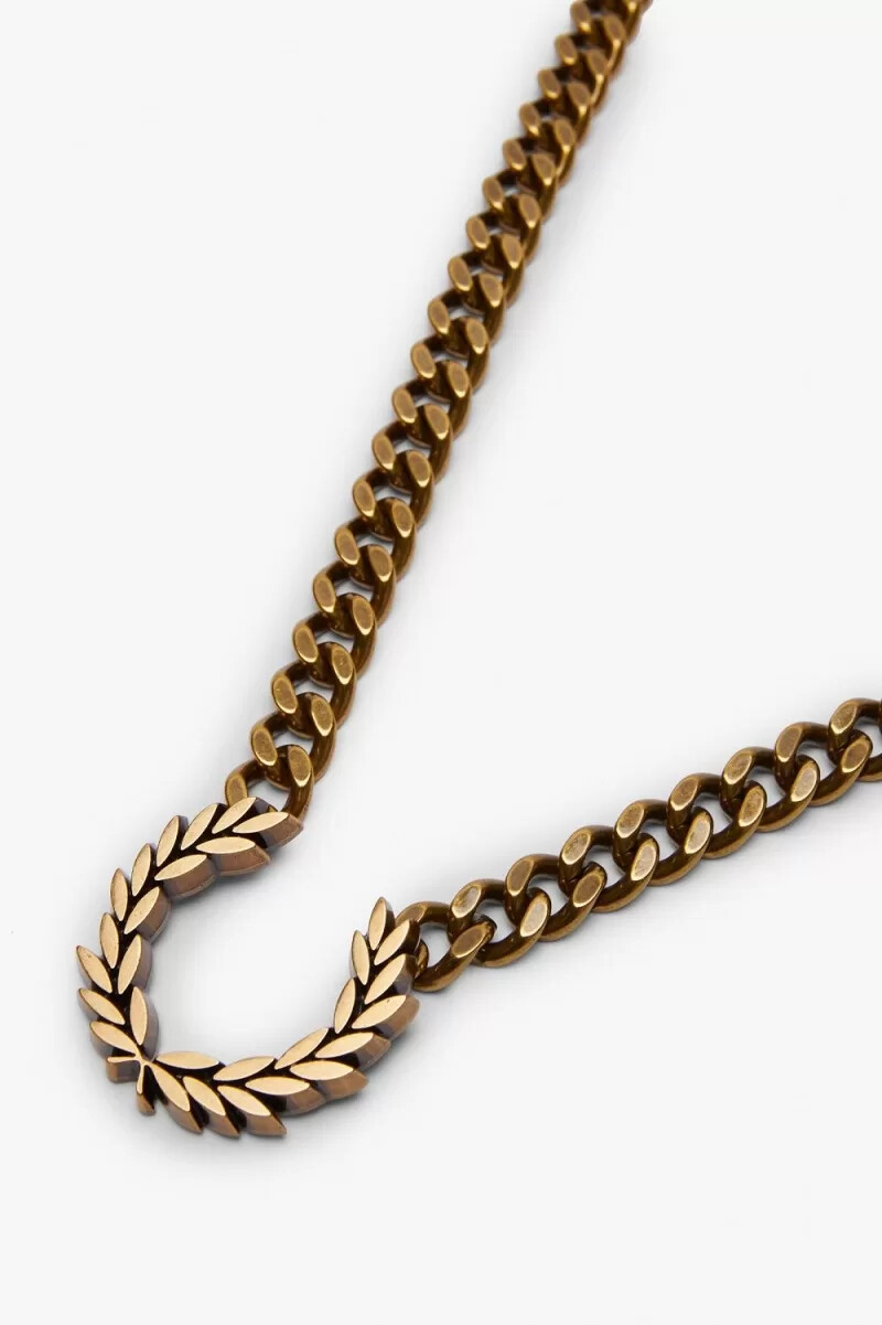 collana fred perry chunky laurel wreath da donna in oro