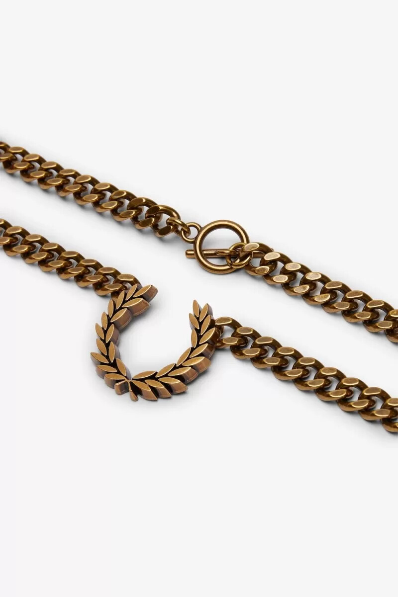 collana fred perry chunky laurel wreath da donna in oro