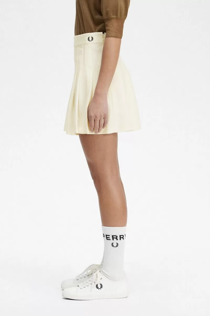 gonne da tennis plissettate fred perry da donna beige