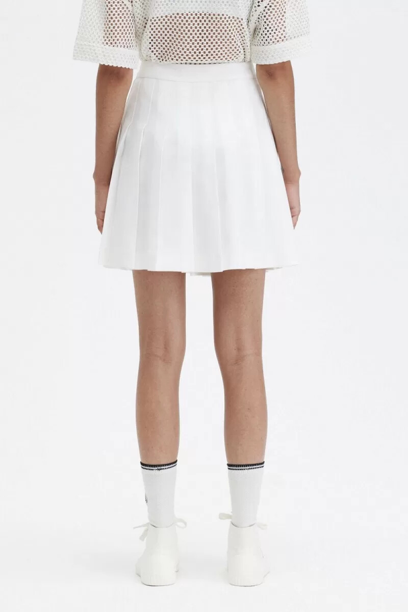 gonne da tennis plissettate da donna fred perry colore bianco neve