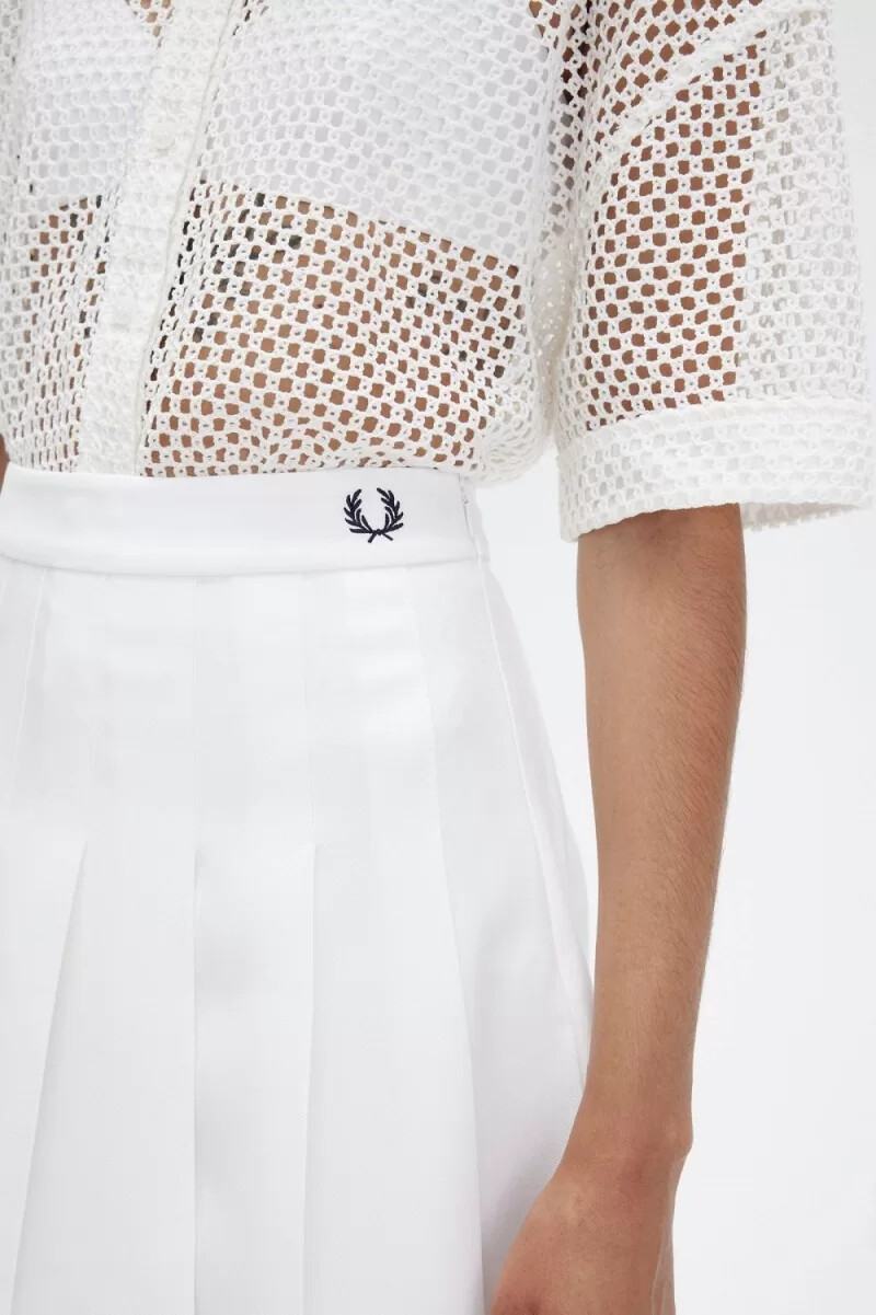 gonne da tennis plissettate da donna fred perry colore bianco neve