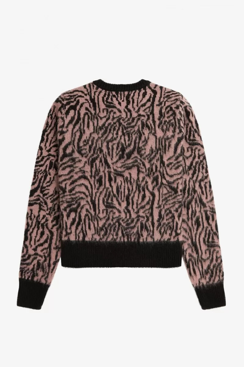 maglione da donna fred perry zebra rosa antico