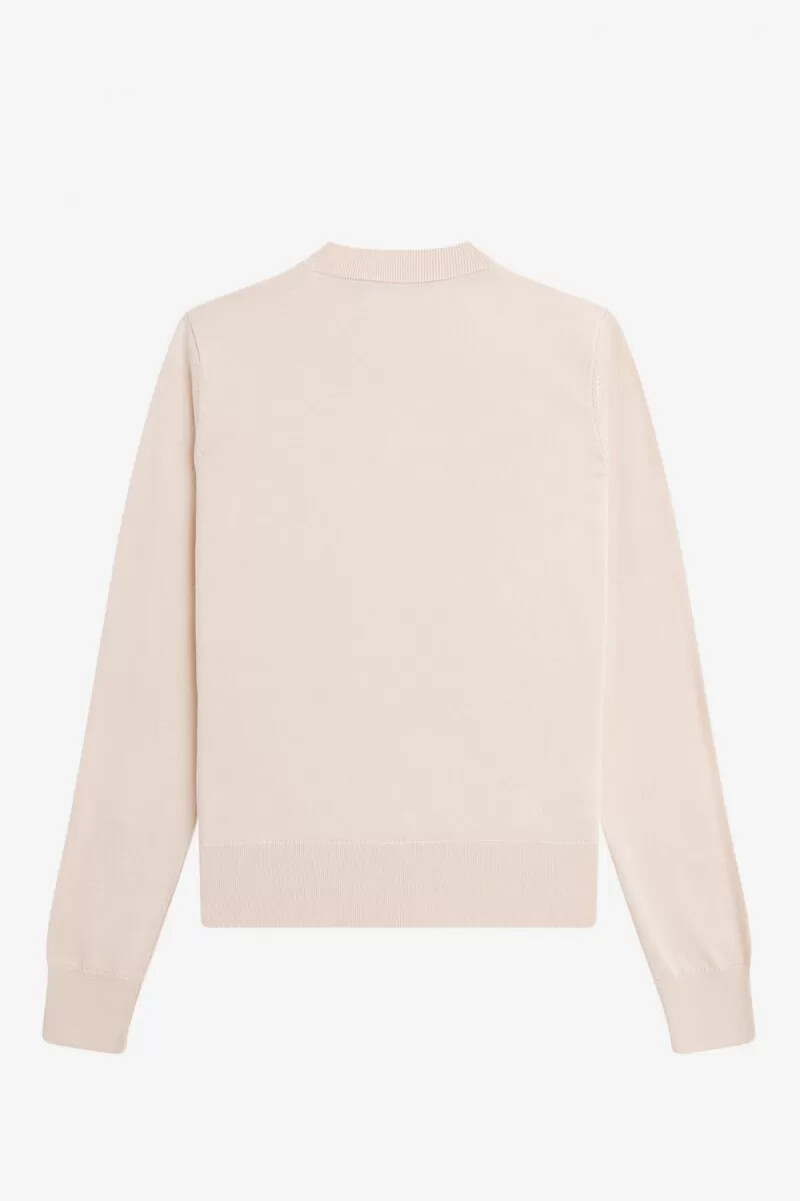 maglione da donna ricamato fred perry rosa latte