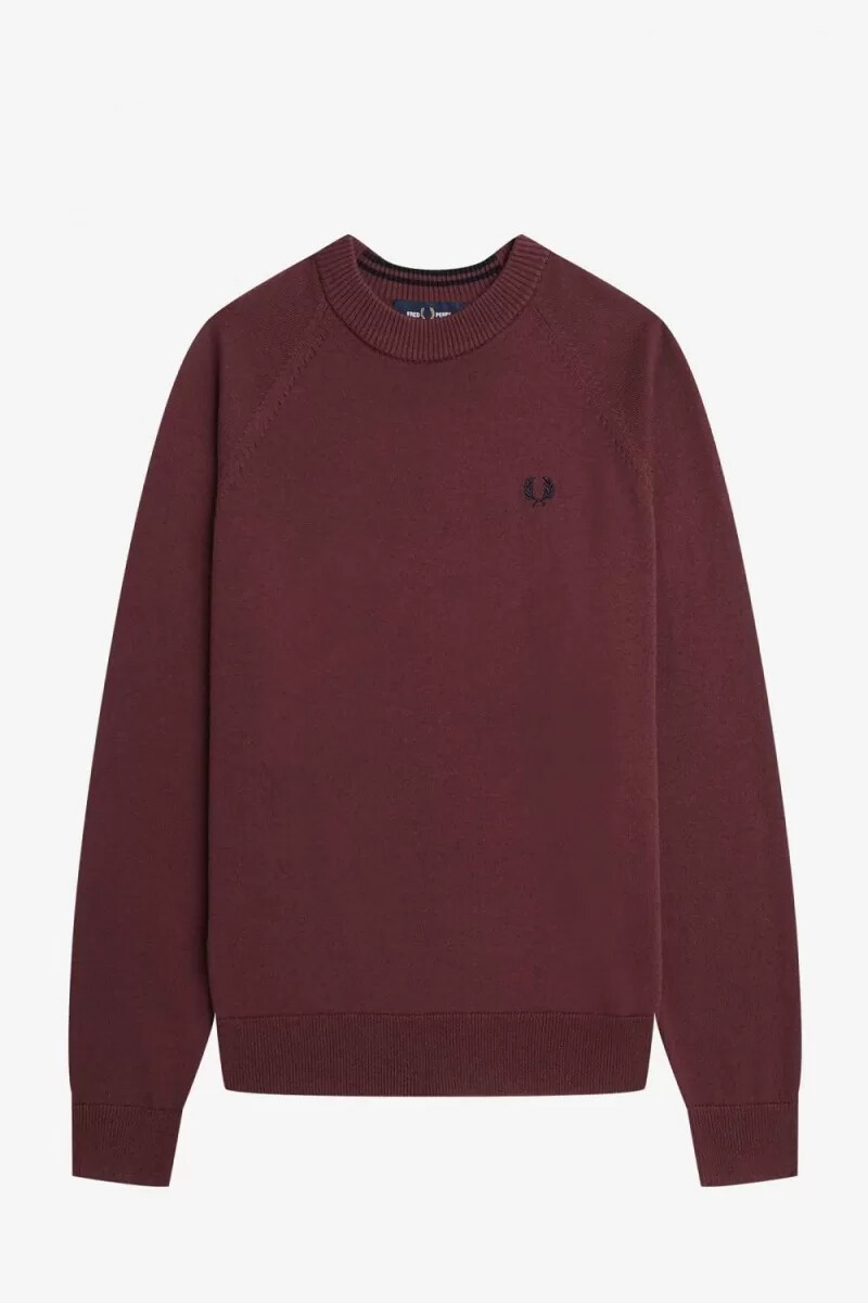 maglione girocollo da donna fred perry color sangue di bue