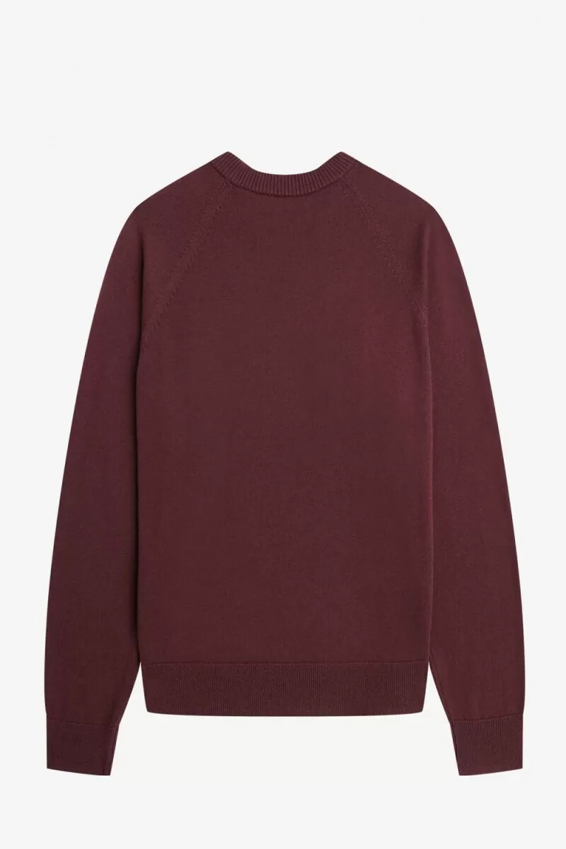 maglione girocollo da donna fred perry color sangue di bue