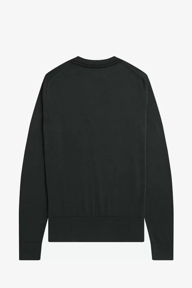 maglione da uomo con scollo a v fred perry verde notte