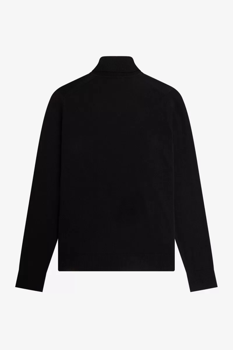 maglione a collo alto da uomo fred perry nero