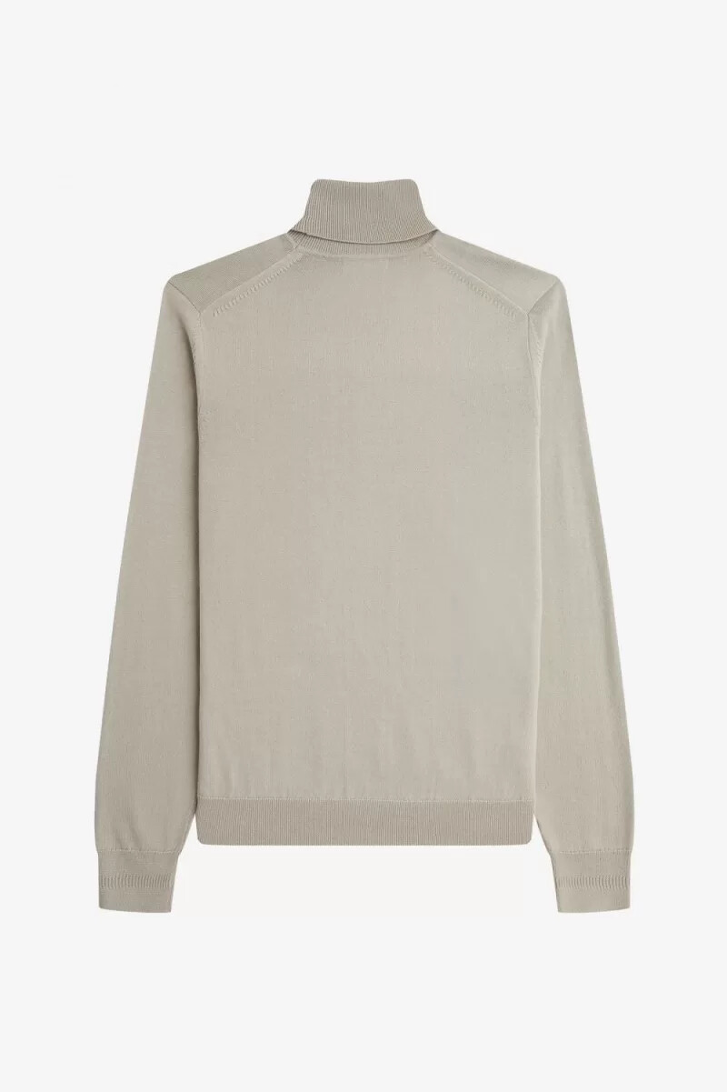 maglione a collo alto da uomo fred perry color avena scuro