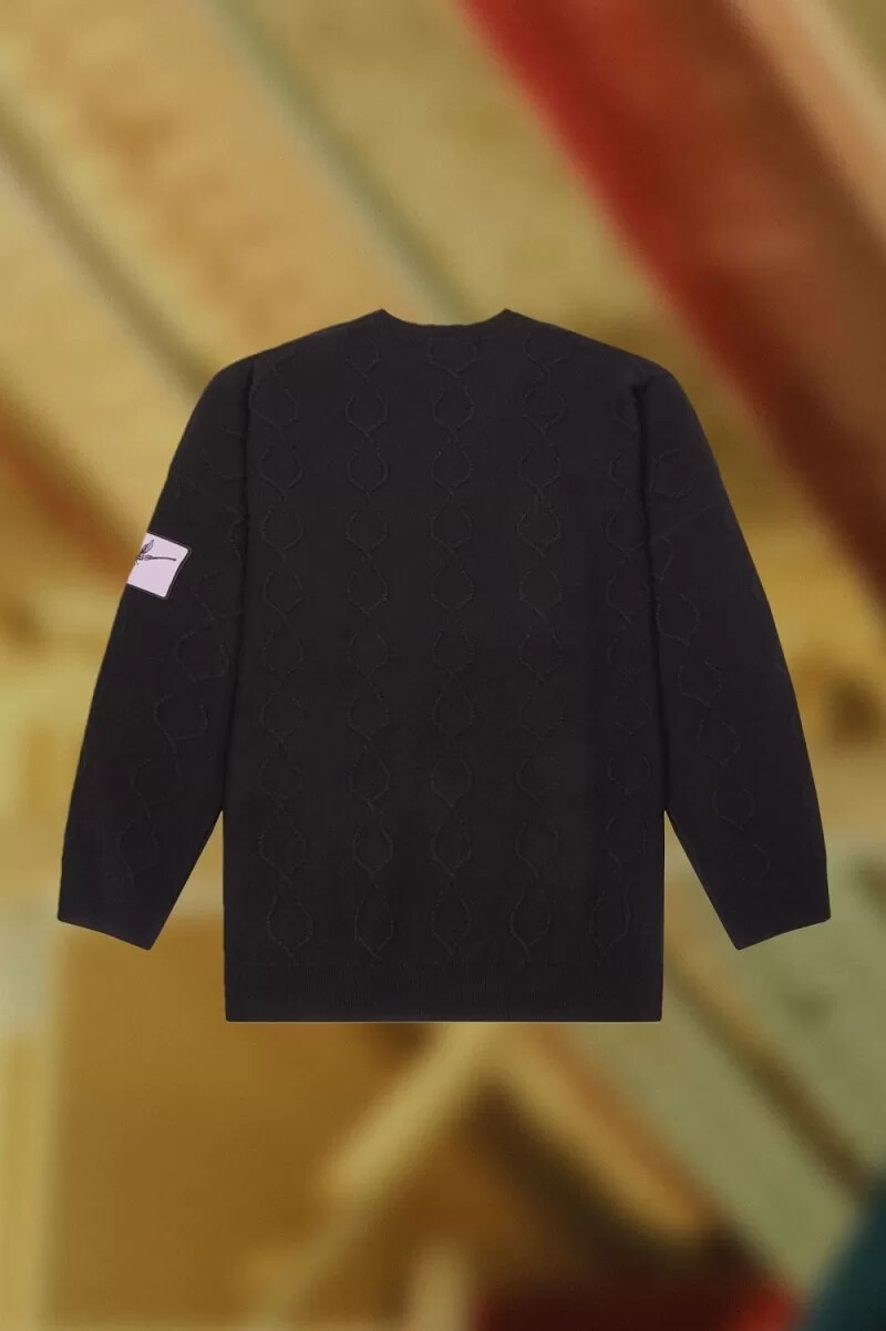 maglione oversize da uomo fred perry laurel wreath nero