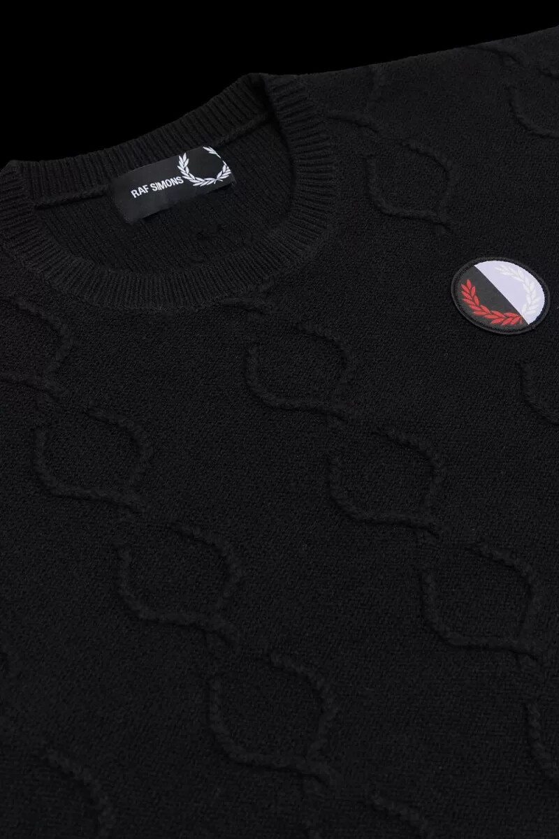 maglione oversize da uomo fred perry laurel wreath nero