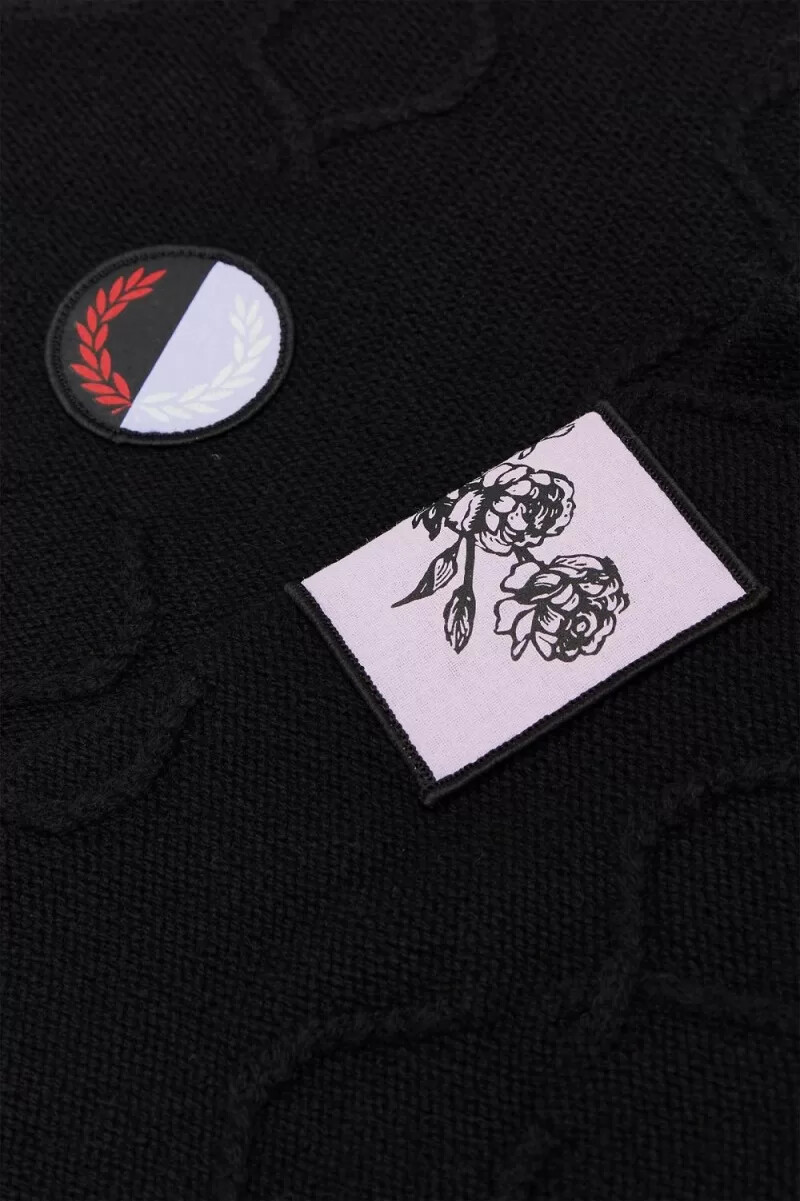 maglione oversize da uomo fred perry laurel wreath nero