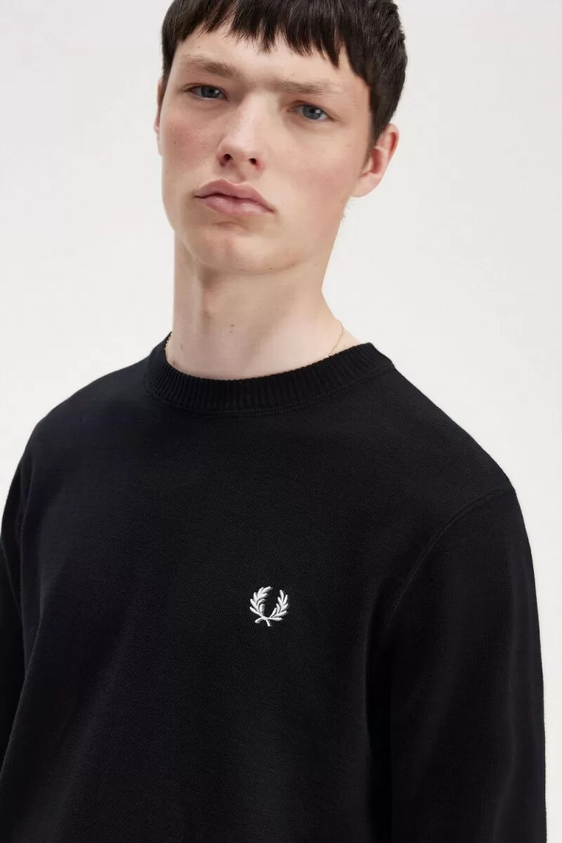 maglione da uomo fred perry graphic laurel wreath nero