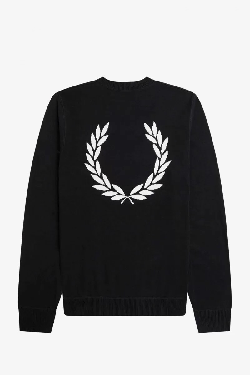 maglione da uomo fred perry graphic laurel wreath nero