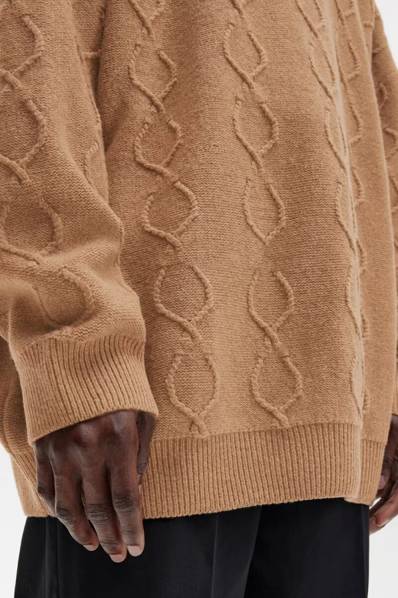 maglione oversize da uomo con toppa fred perry verde