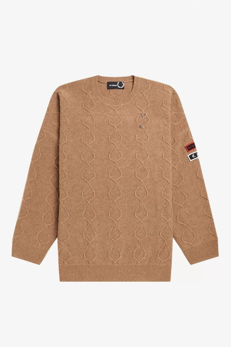 maglione oversize da uomo con toppa fred perry verde