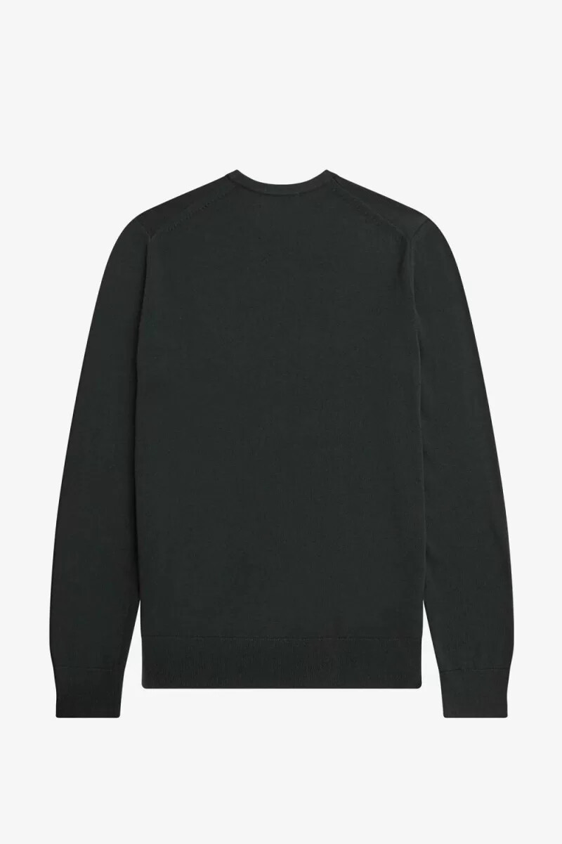 maglione girocollo classico da uomo fred perry verde notte