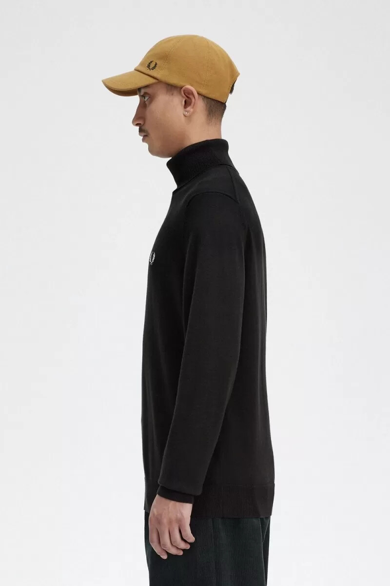 maglione a collo alto da uomo fred perry verde notte