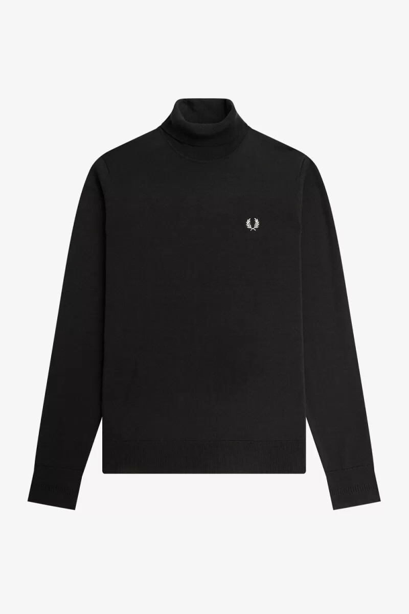 maglione a collo alto da uomo fred perry verde notte