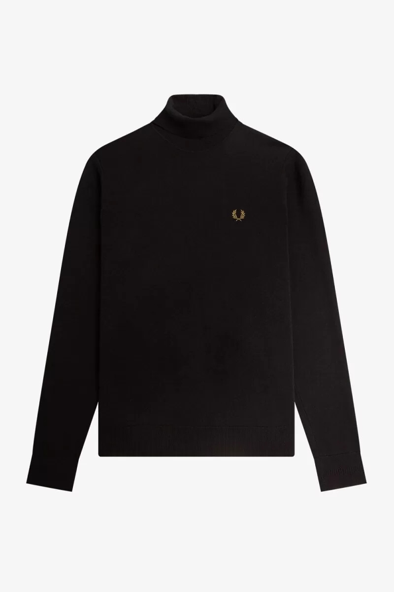 maglione a collo alto da uomo fred perry blu navy
