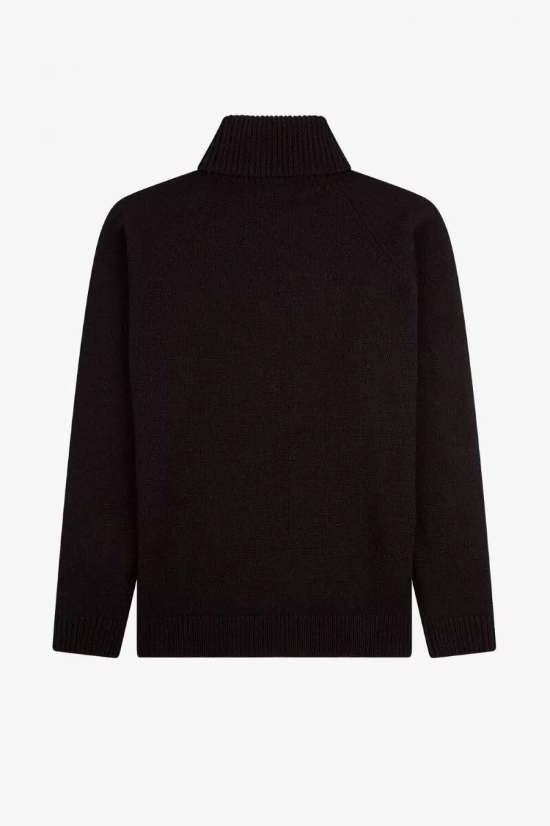 maglione a collo alto da uomo fred perry nero