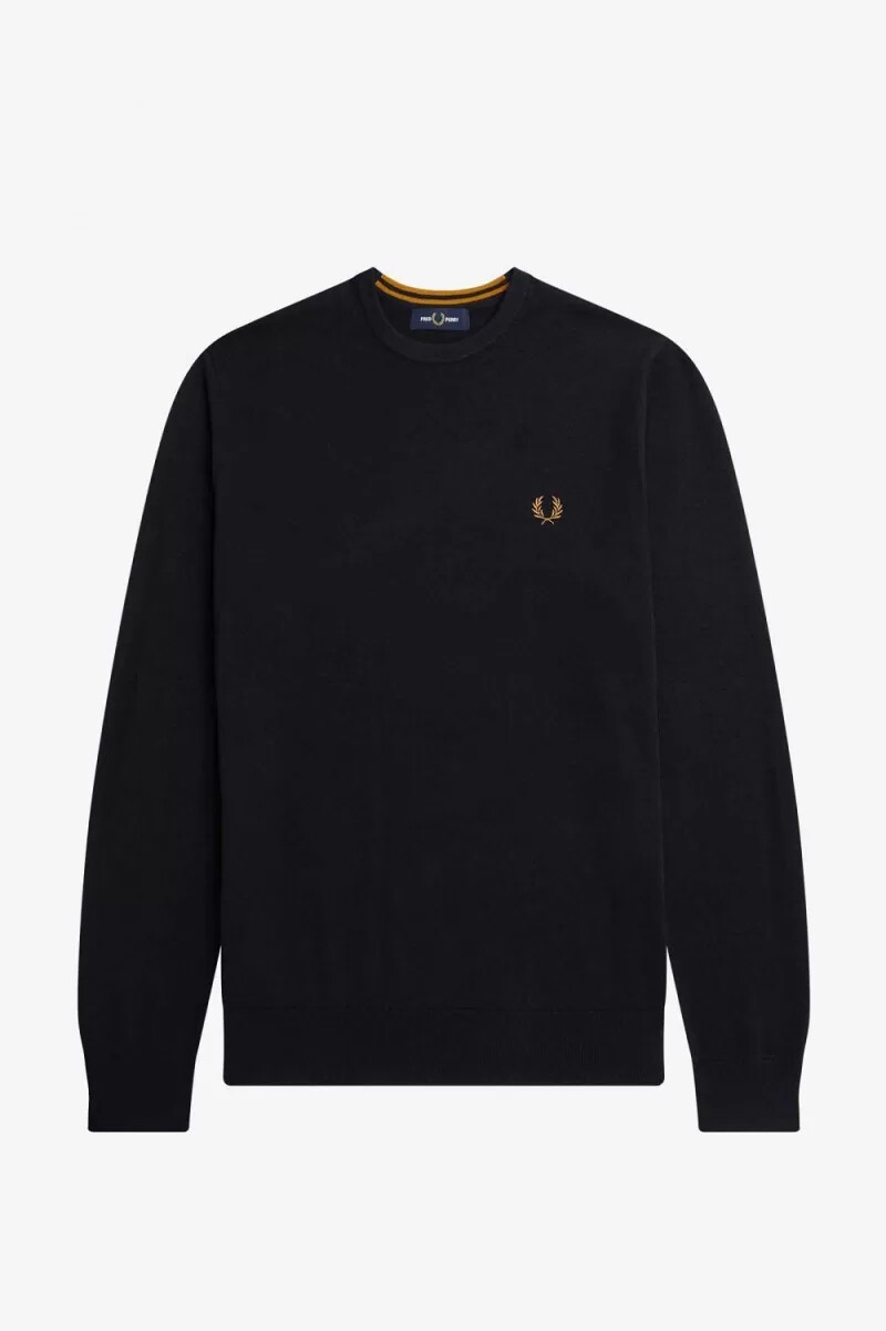 maglione girocollo classico da uomo fred perry blu navy
