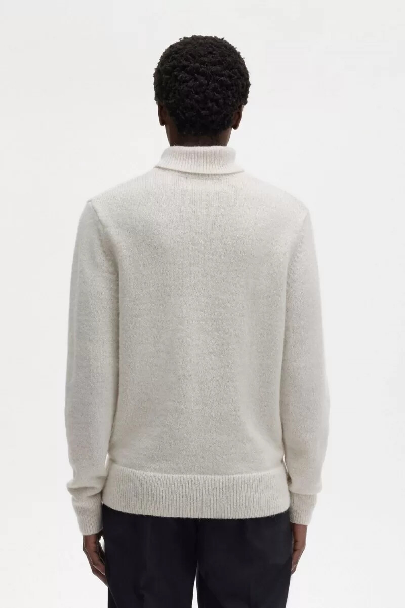 maglione a collo alto da uomo fred perry beige
