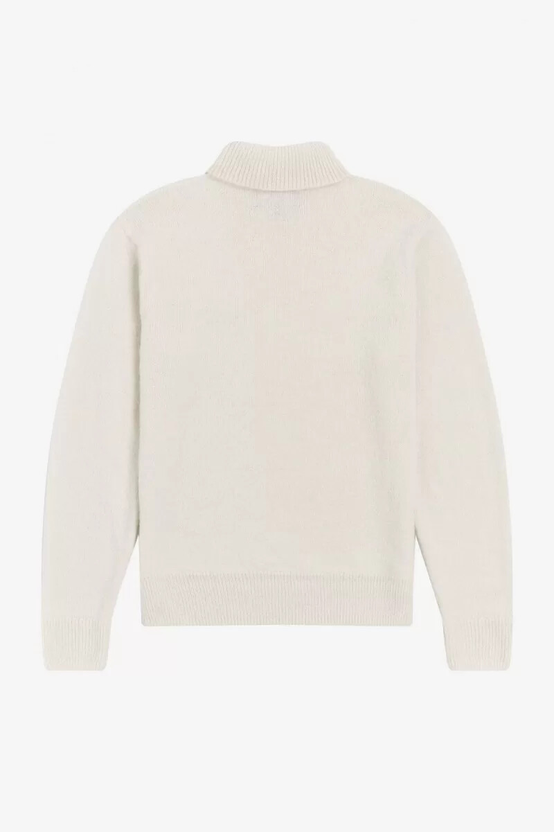 maglione a collo alto da uomo fred perry beige