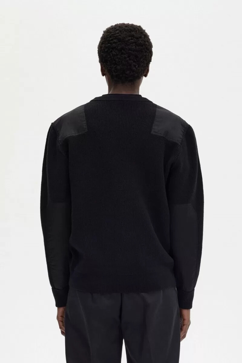 maglione stampato da uomo fred perry nero