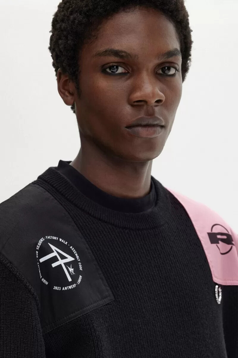 maglione stampato da uomo fred perry nero