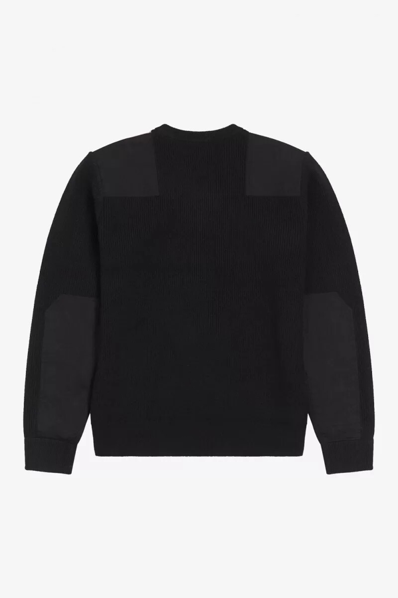 maglione stampato da uomo fred perry nero
