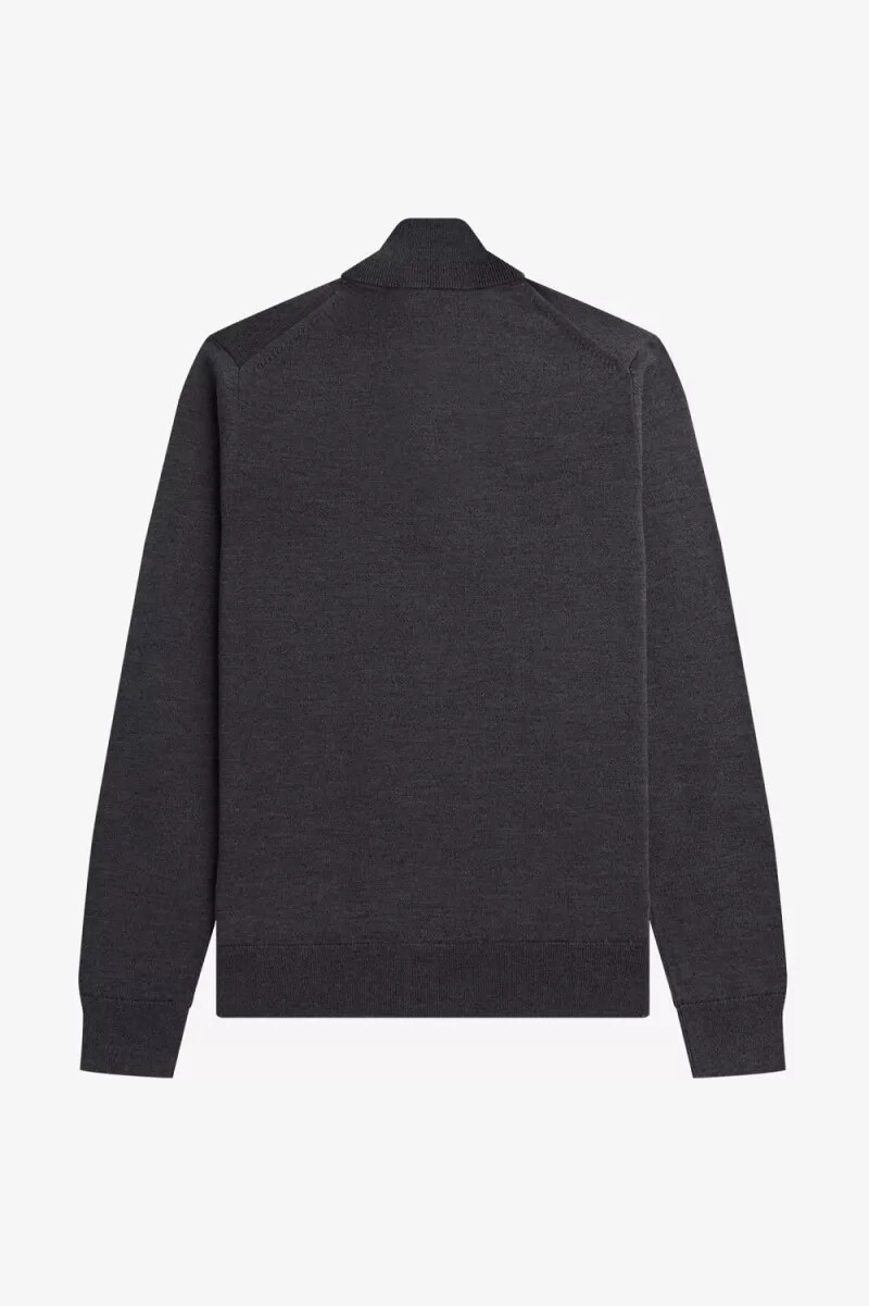 maglione da uomo fred perry classic half zip grigio scuro mélange