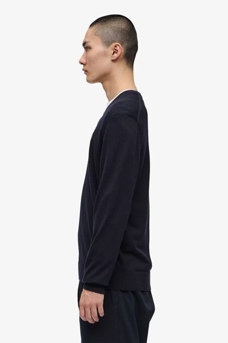maglione da uomo fred perry classic v-neck blu navy