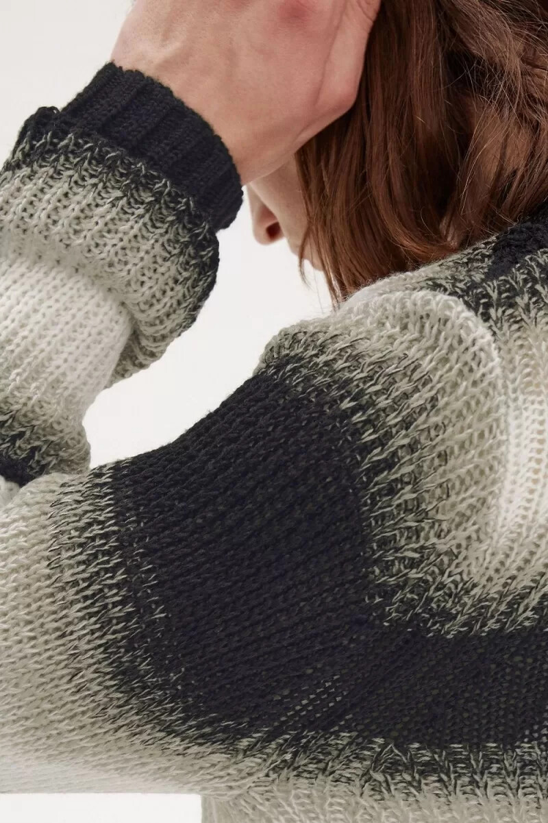 maglione da uomo in maglia aperta a righe fred perry nero