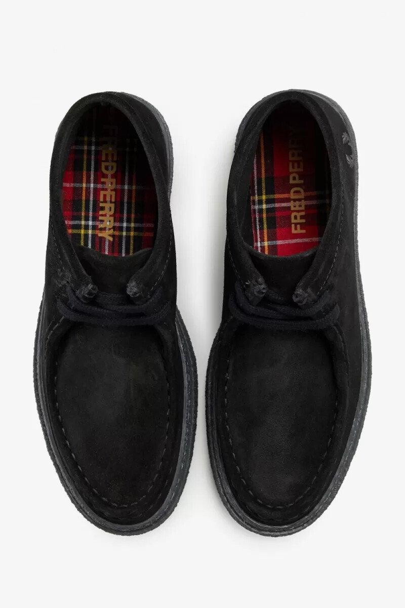 mocassini fred perry dawson mid da donna neri