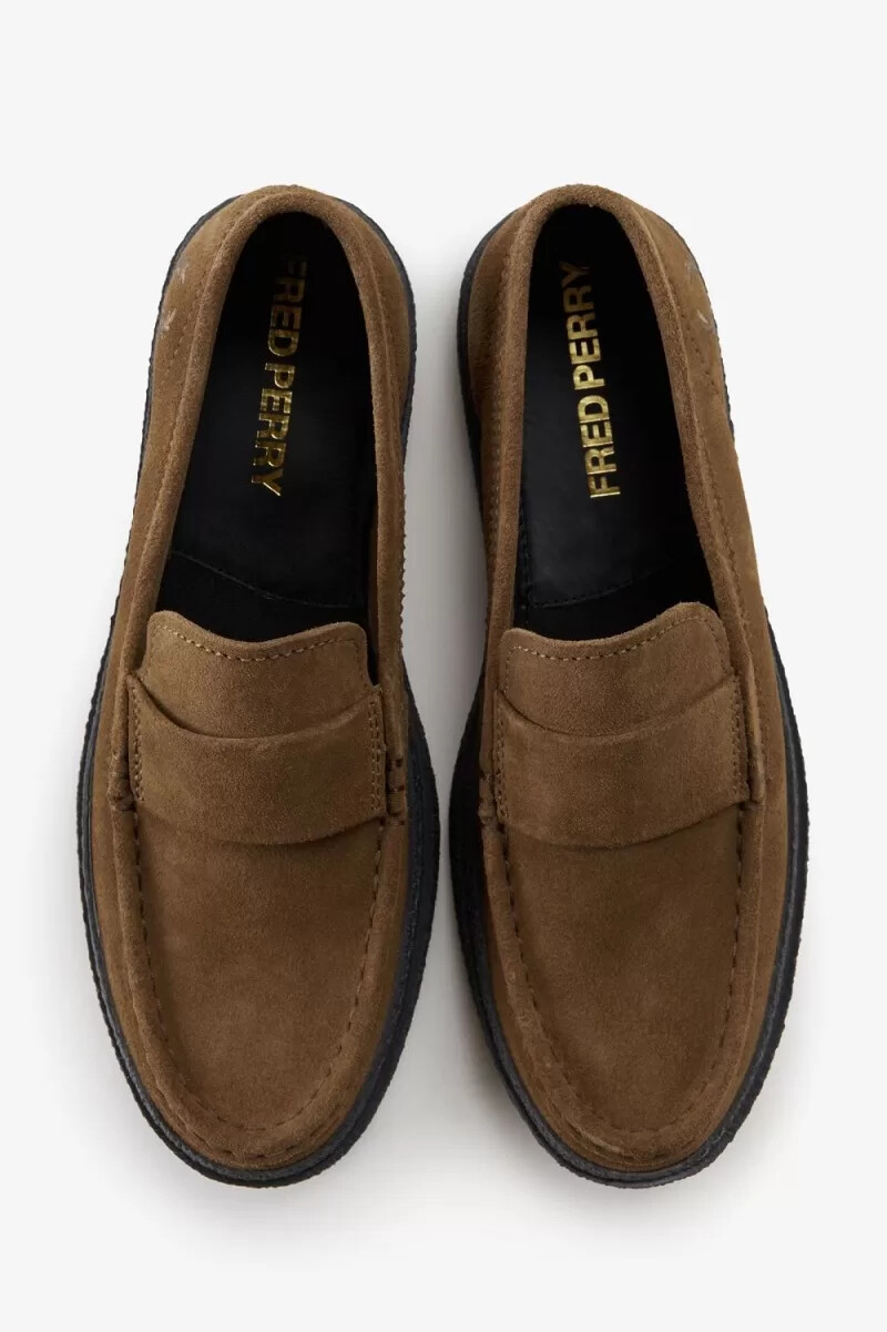 mocassini da uomo fred perry dawson marroni