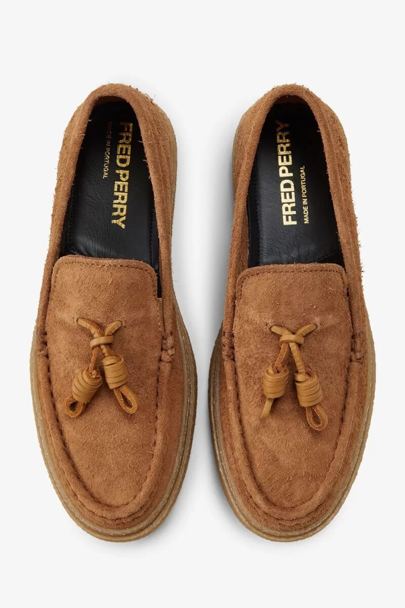 mocassini da uomo fred perry dawson tassel colore caffè scuro