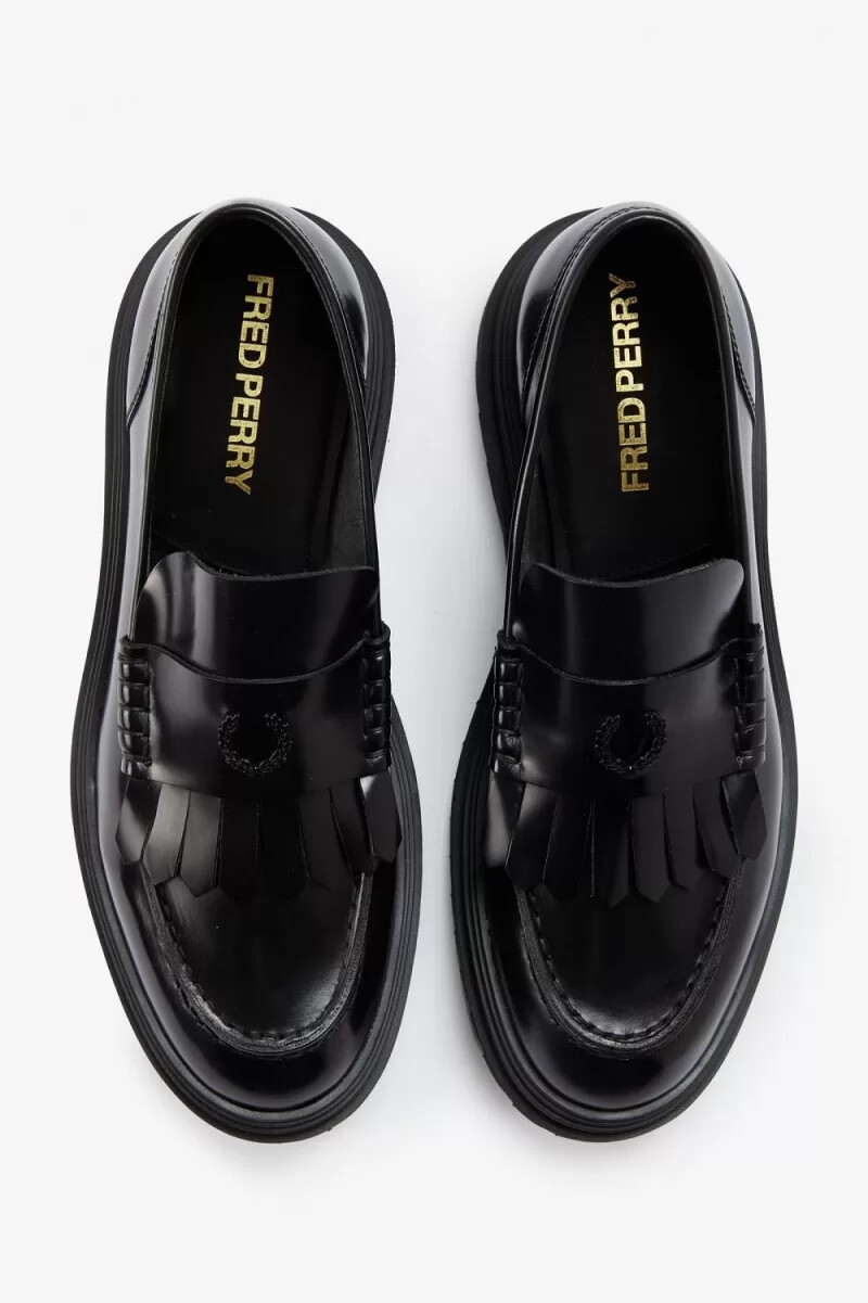 mocassini da uomo fred perry neri