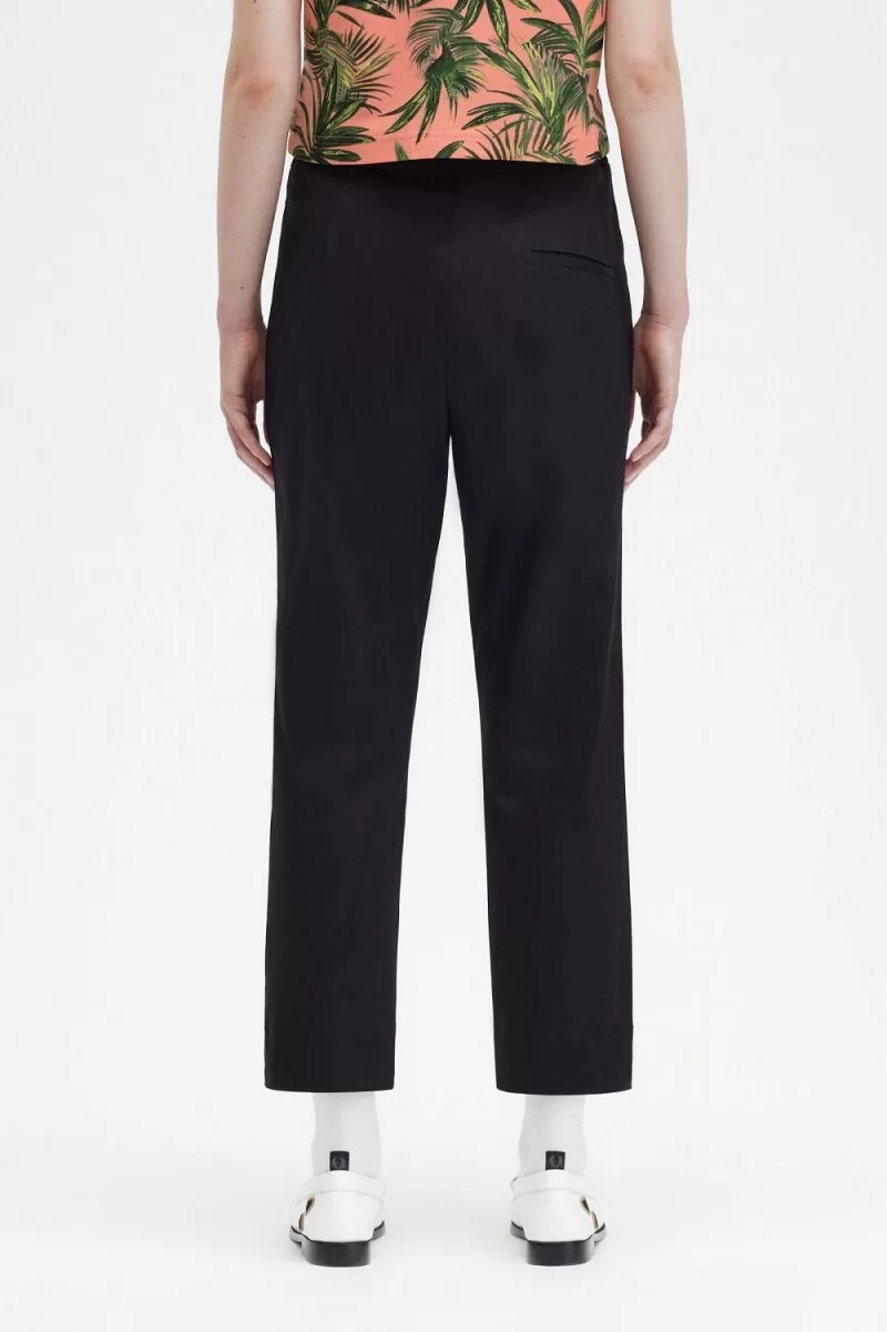 pantaloni a vita alta da donna fred perry neri