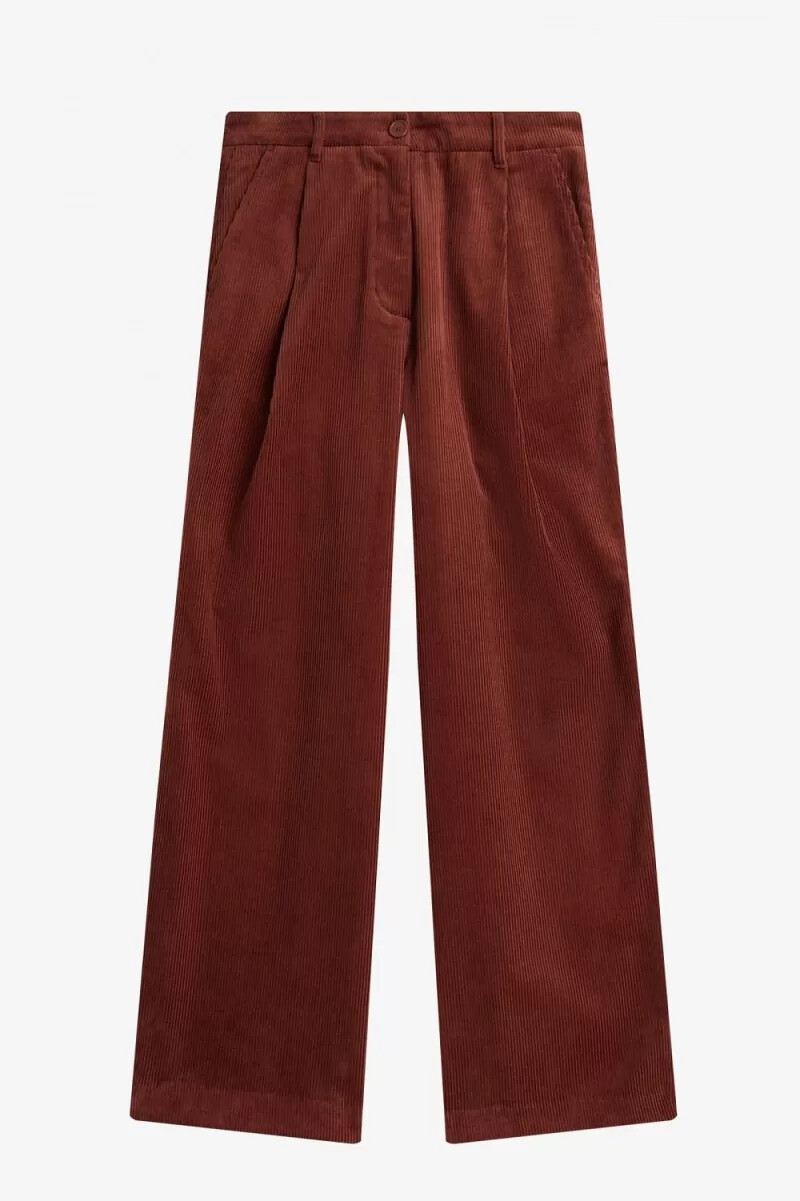 pantaloni da donna in velluto a coste fred perry colore marrone whisky