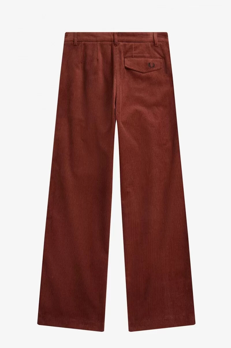 pantaloni da donna in velluto a coste fred perry colore marrone whisky