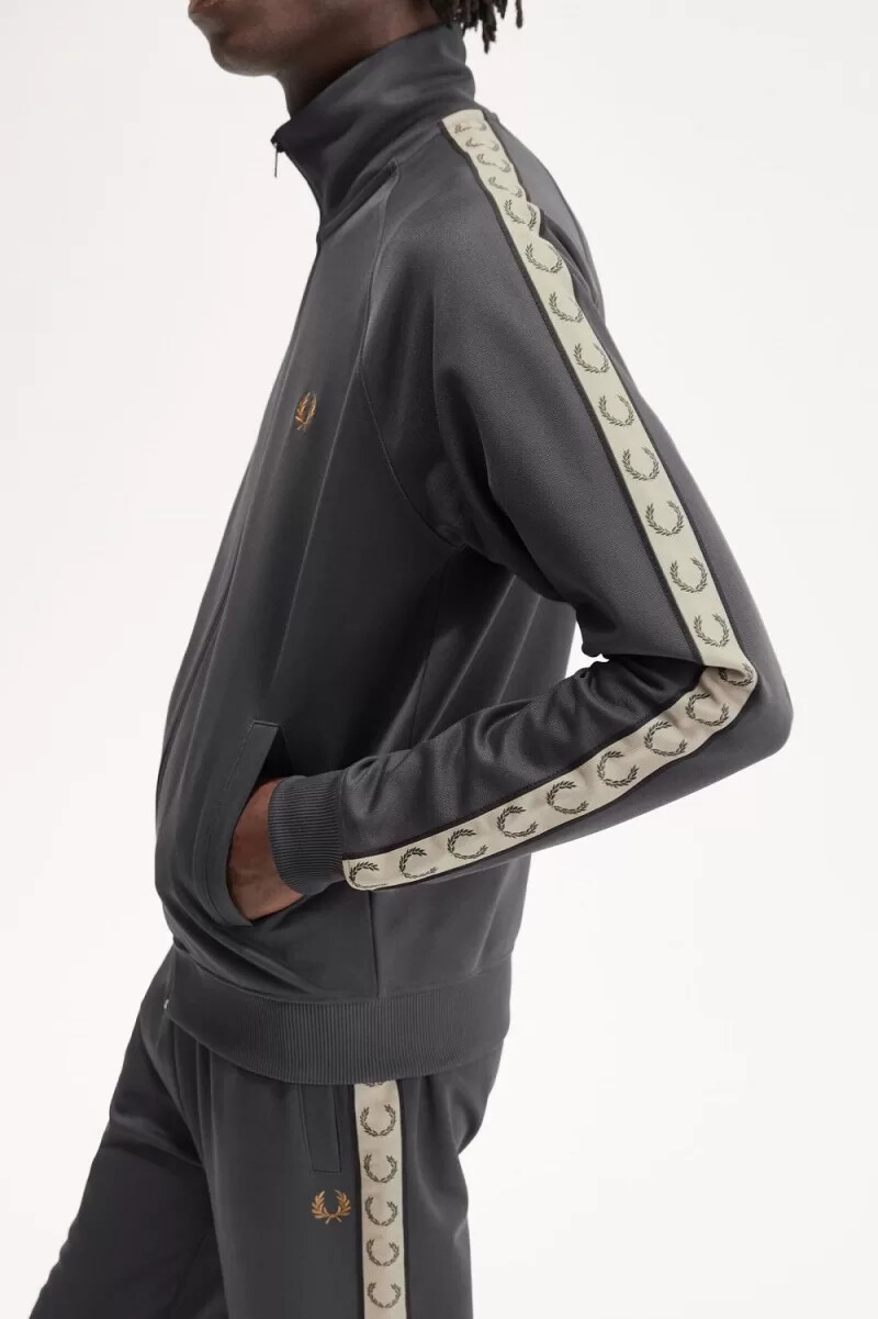 pantaloni da uomo fred perry contrast tape track anchor grey black