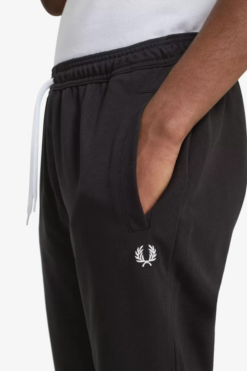 pantaloni da uomo fred perry reverse tricot track neri