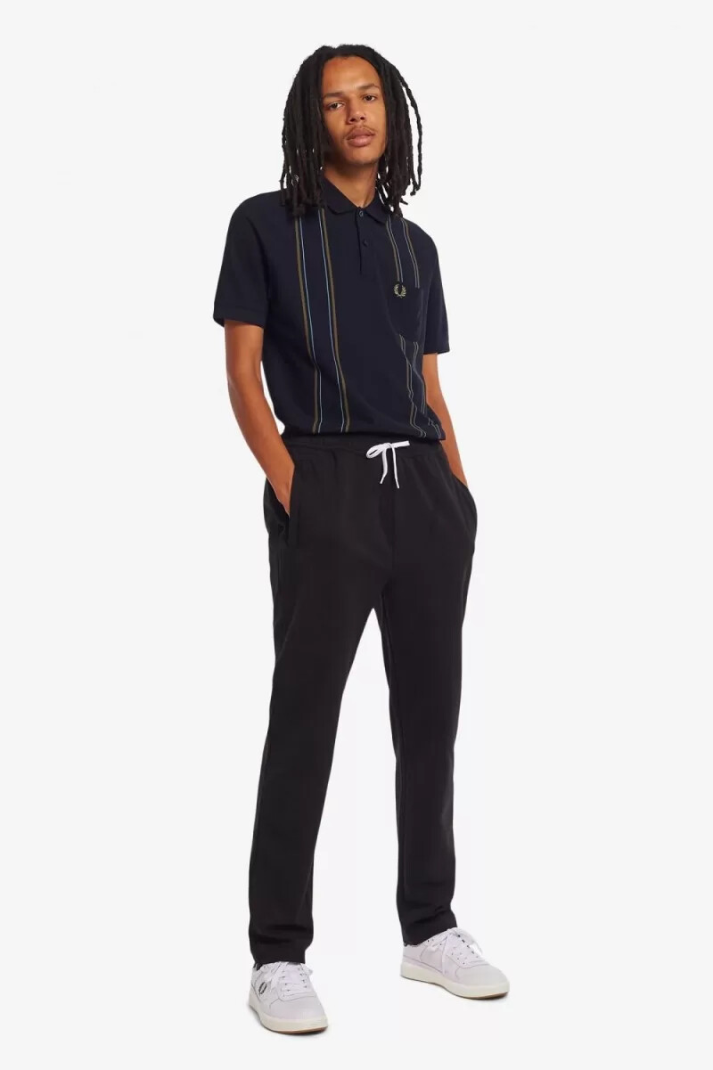 pantaloni da uomo fred perry reverse tricot track neri