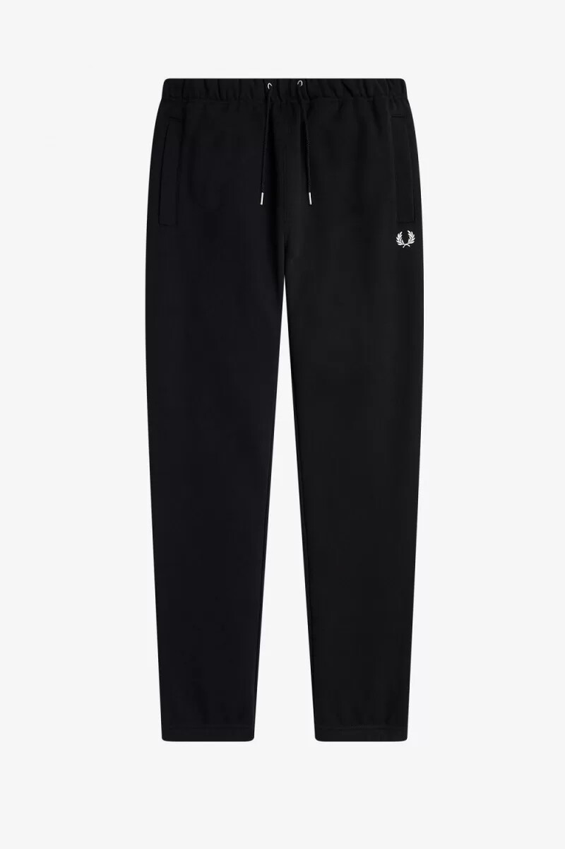 pantaloni da uomo fred perry loopback sweat neri