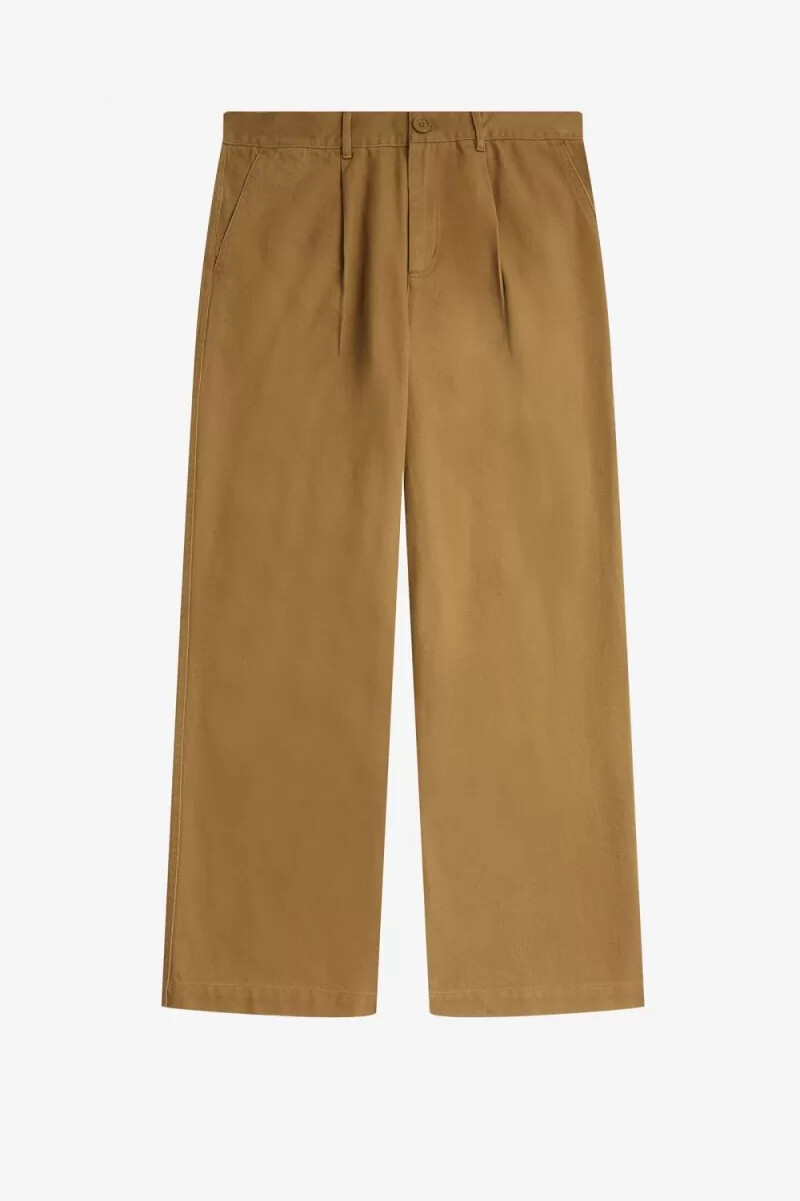 pantaloni da uomo a gamba dritta fred perry marroni