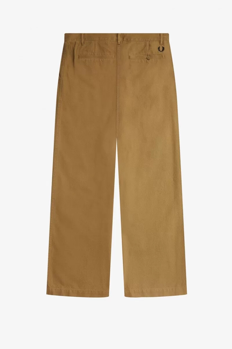 pantaloni da uomo a gamba dritta fred perry marroni
